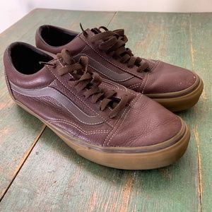 Old Skool Vans / Brown Leather Men’s Sneakers / Size 12